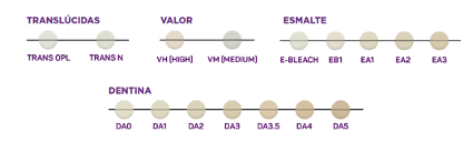 Colores del composite dental vittra aps